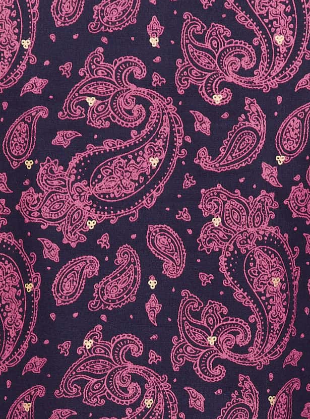 MELANGE Women Printed Three-quarter Sleeves Straight Kurta