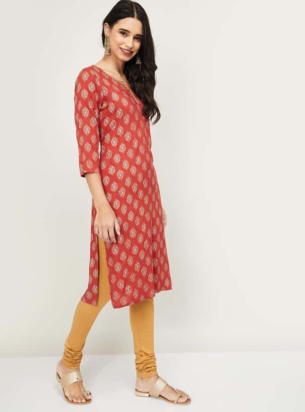 MELANGE Women Printed Straight Kurta
