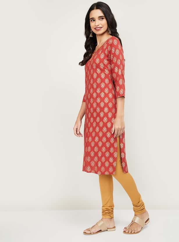 MELANGE Women Printed Straight Kurta