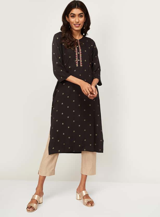 MELANGE Women Printed Straight Kurta