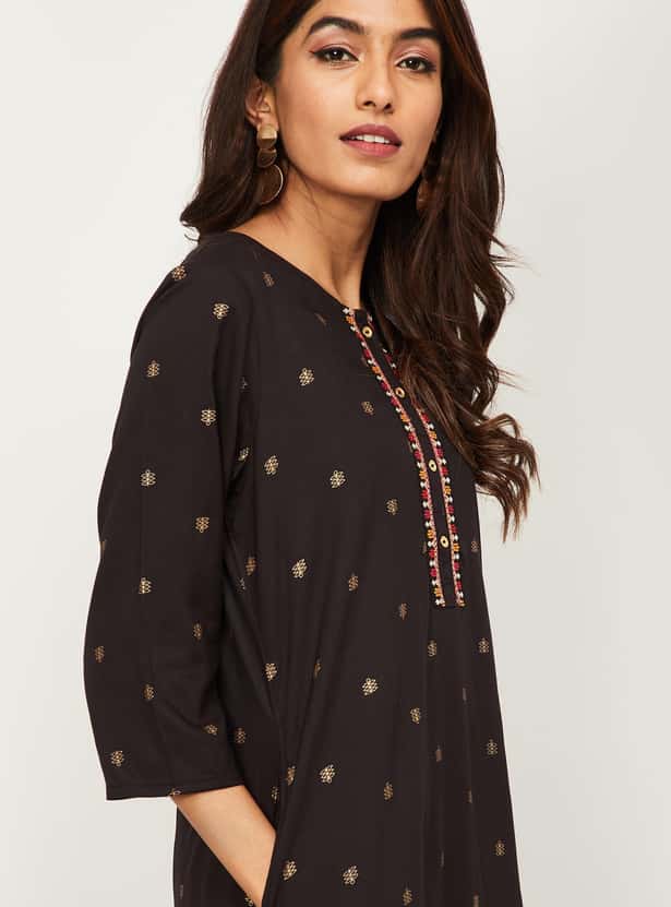 MELANGE Women Printed Straight Kurta