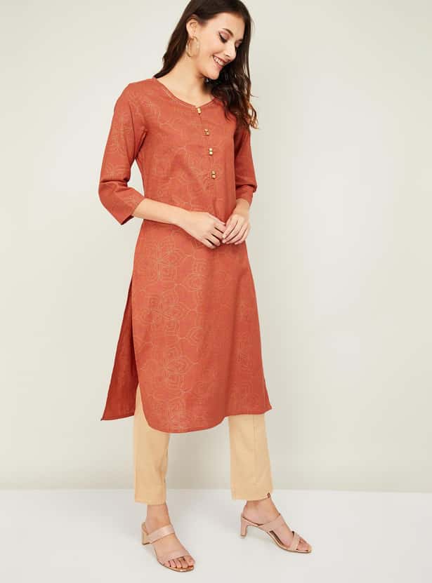 MELANGE Women Printed Straight Kurta