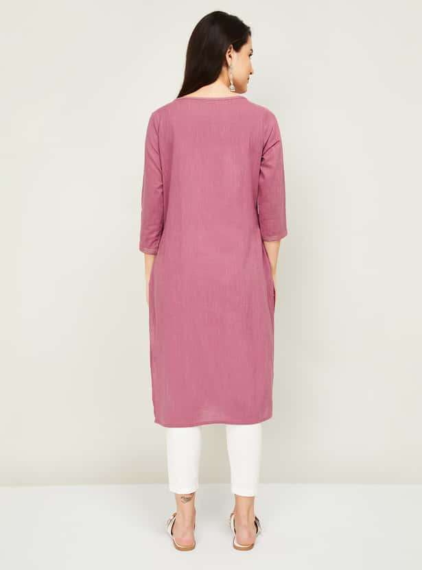 MELANGE Women Embroidered Straight Kurta