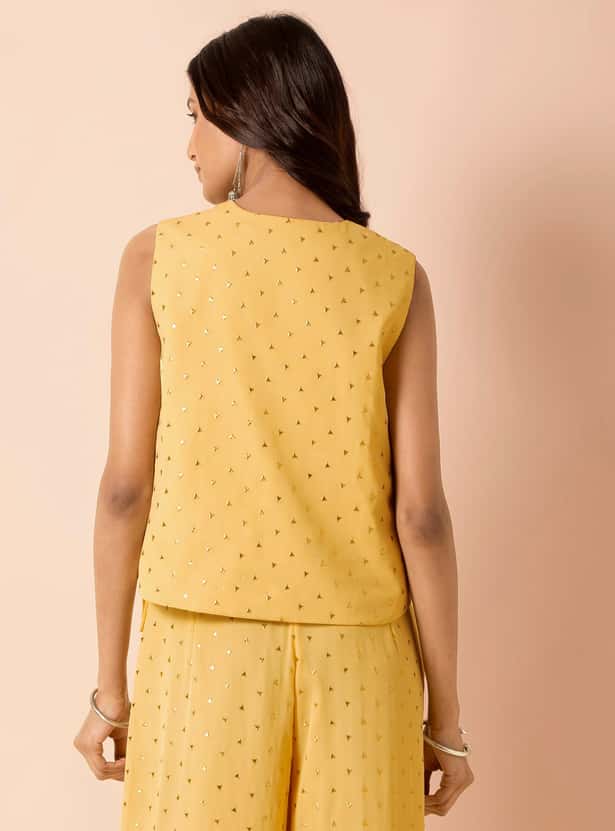 INDYA Women Embellished Open-Front Tasseled Shrug