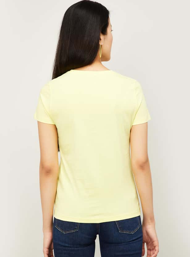 ONLY Women Typographic Print Short Sleeves T-shirt