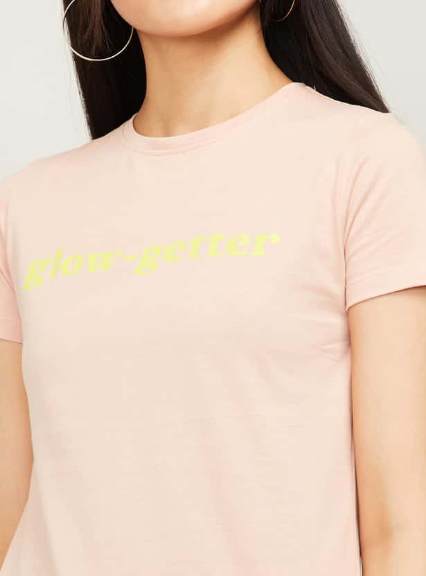 ONLY Women Typographic Print Short Sleeves T-shirt