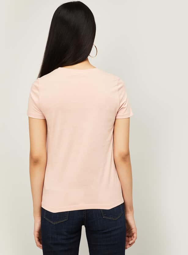 ONLY Women Typographic Print Short Sleeves T-shirt