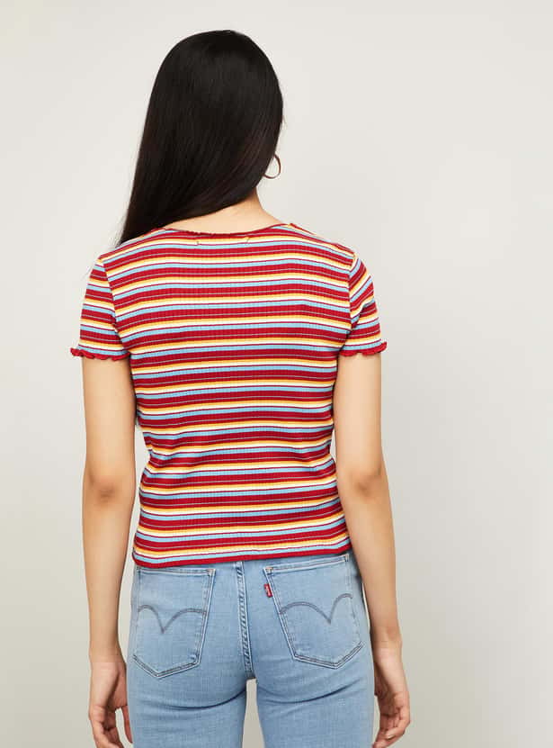 ONLY Women Striped Short Sleeves T-shirt