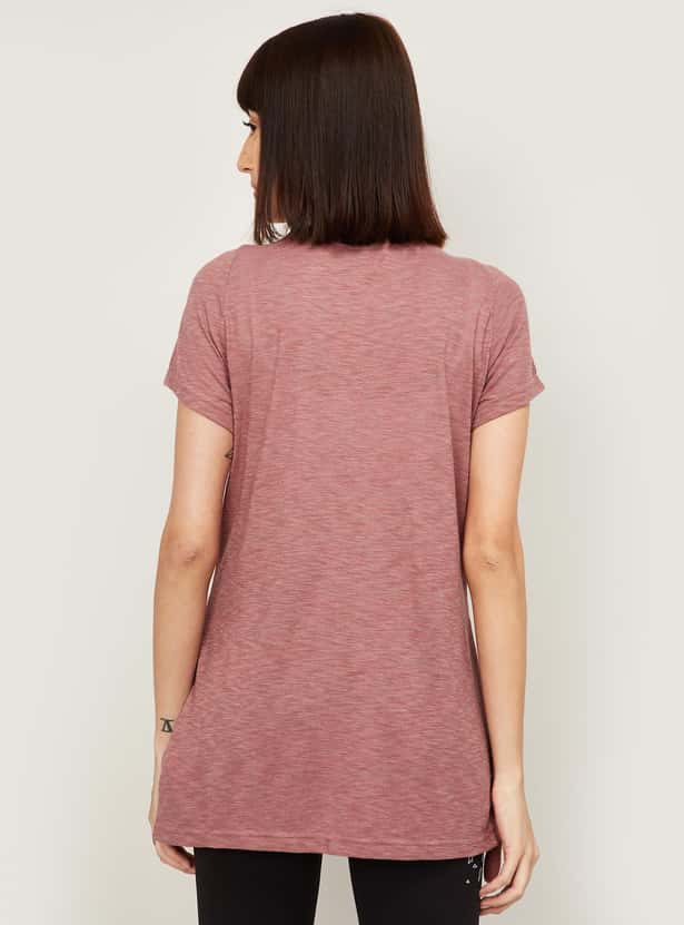 ADIDAS Women Typographic Print Short Sleeves T-shirt