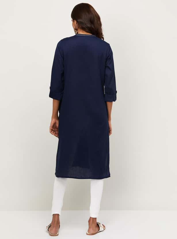 MELANGE Women Solid Straight Kurta