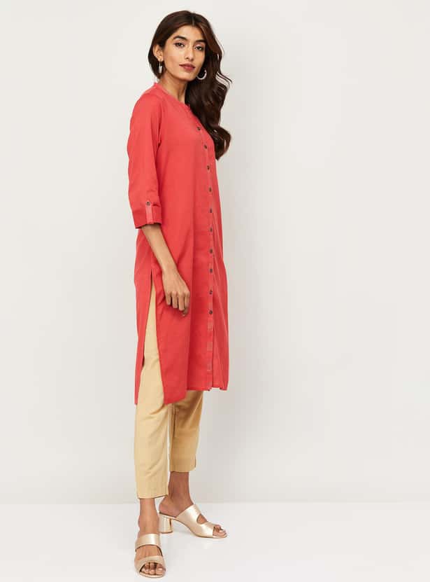 MELANGE Women Solid Straight Kurta