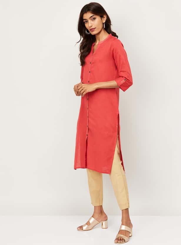 MELANGE Women Solid Straight Kurta
