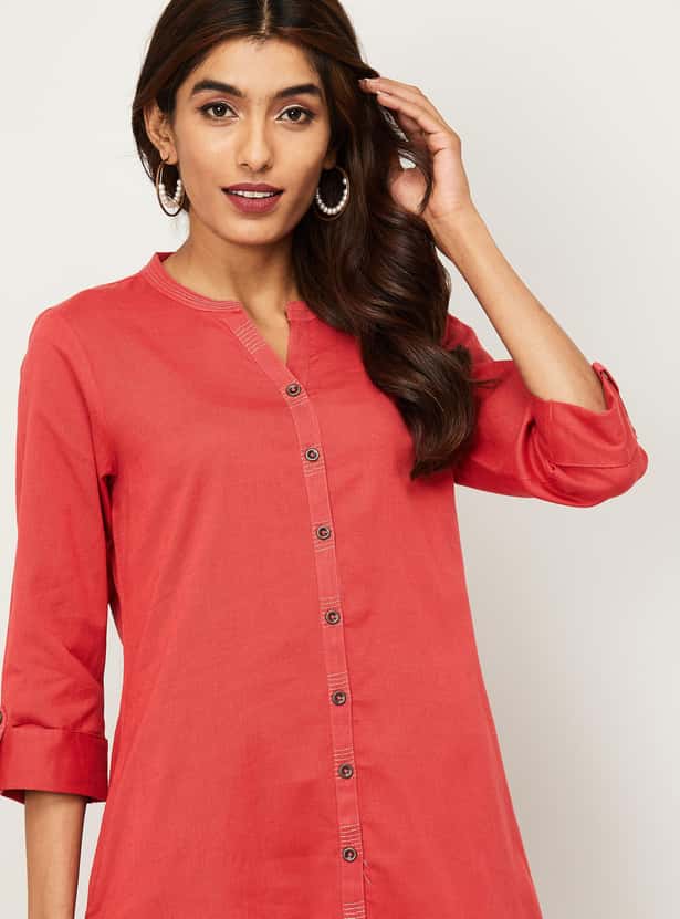 MELANGE Women Solid Straight Kurta