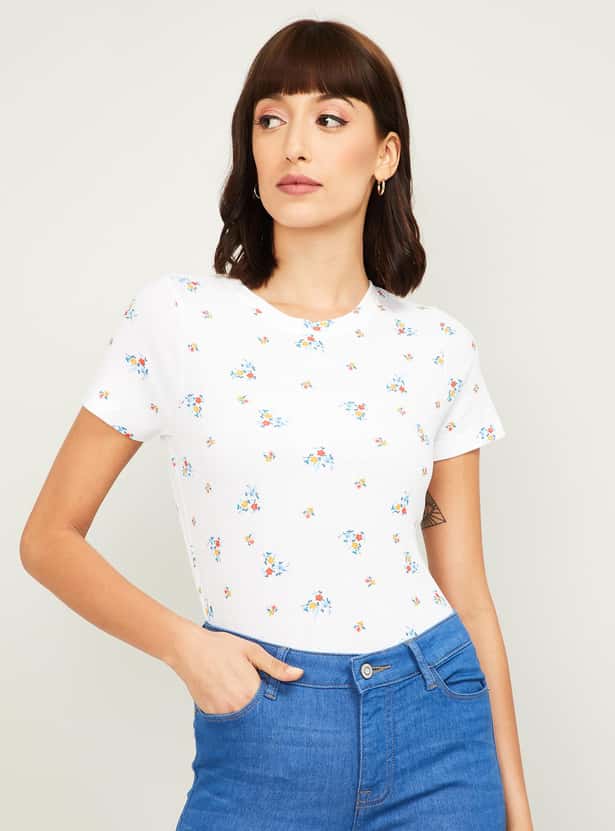 AND Women Printed Short Sleeves T-shirt