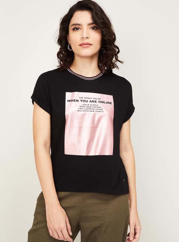 JEALOUS 21 Women Printed Round Neck T-shirt