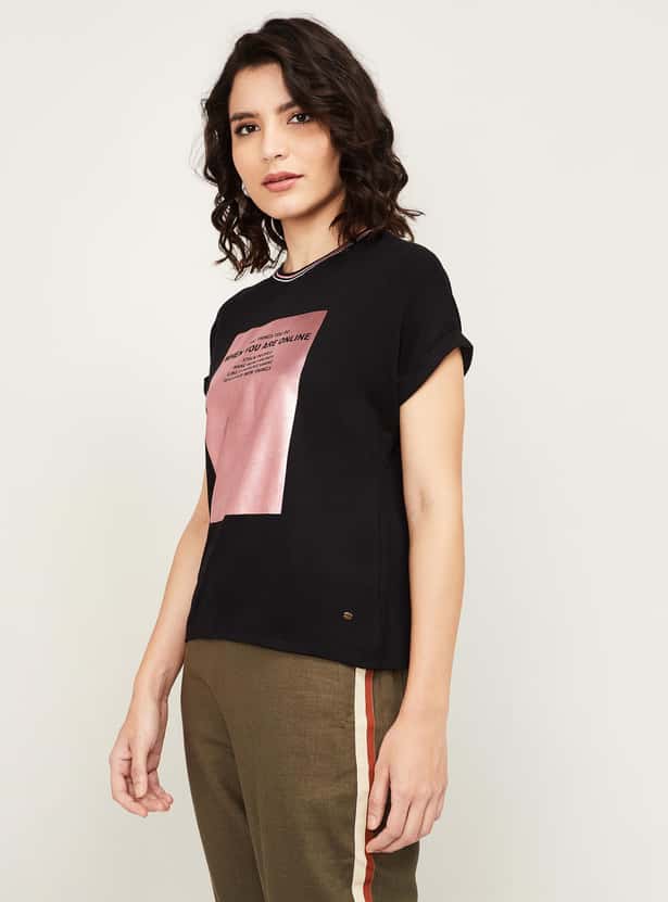 JEALOUS 21 Women Printed Round Neck T-shirt