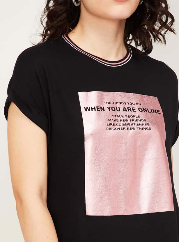 JEALOUS 21 Women Printed Round Neck T-shirt