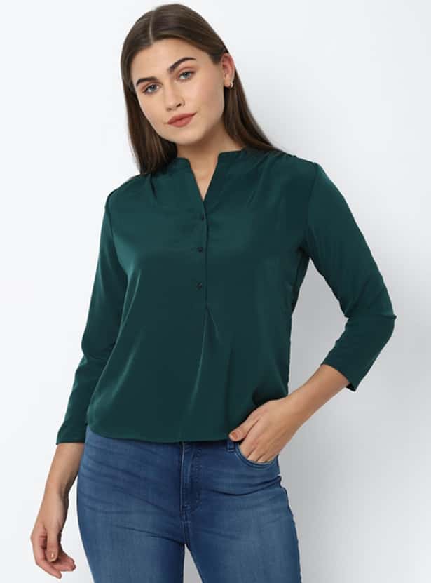 ALLEN SOLLY Women Solid Top