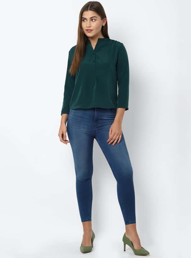 ALLEN SOLLY Women Solid Top