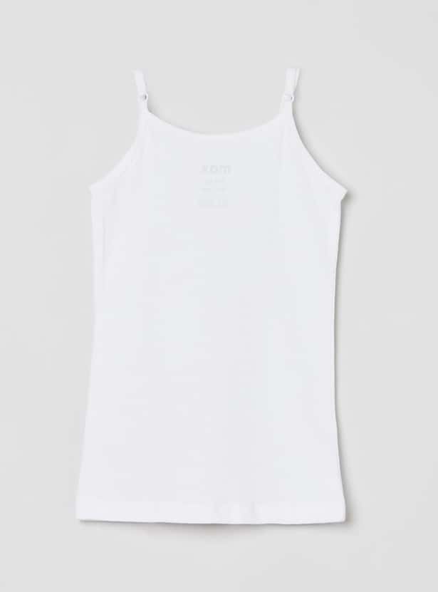 MAX Girls Solid Knitted Camisole - Set Of 2