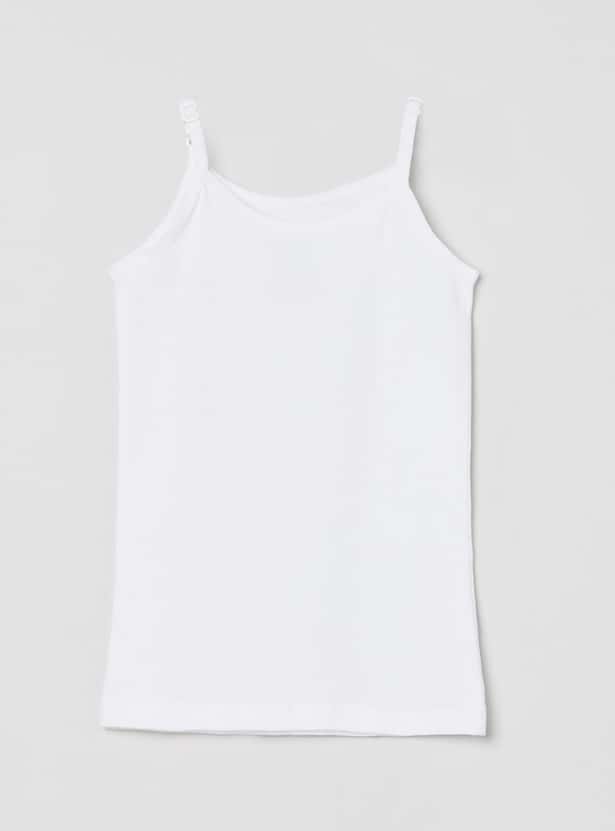 MAX Girls Solid Knitted Camisole - Set Of 2