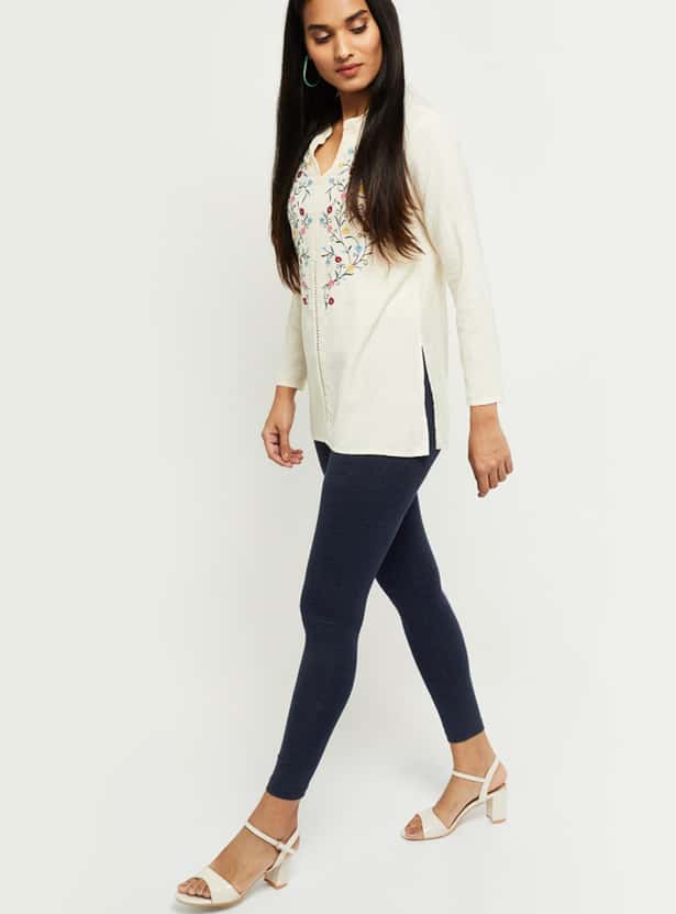 Women Solid Elasticated Leggings