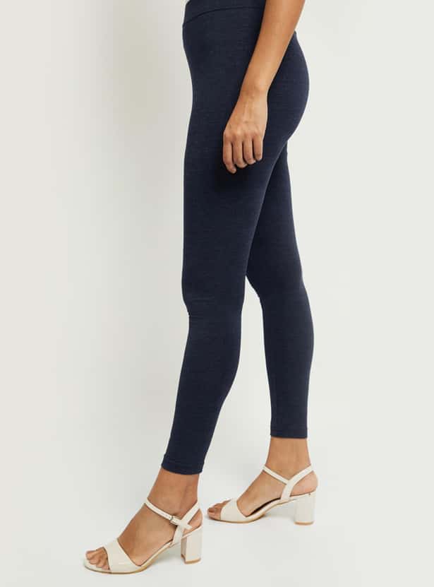 Women Solid Elasticated Leggings