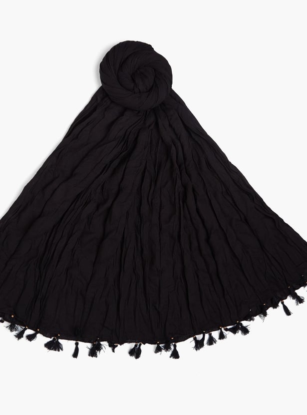 MELANGE Solid Scrunched Dupatta