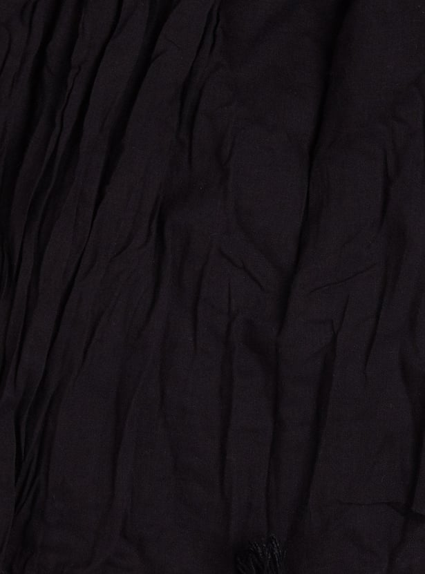 MELANGE Solid Scrunched Dupatta