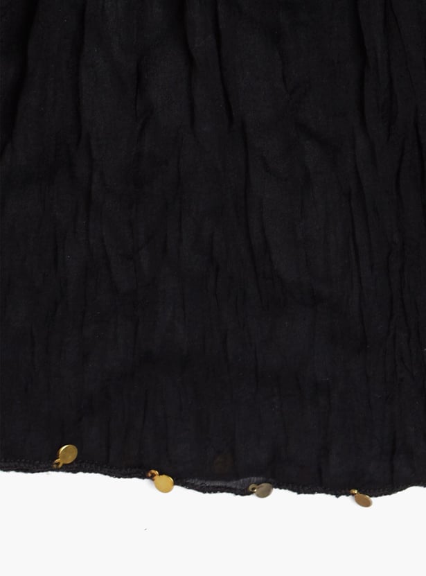 MELANGE Solid Scrunched Dupatta