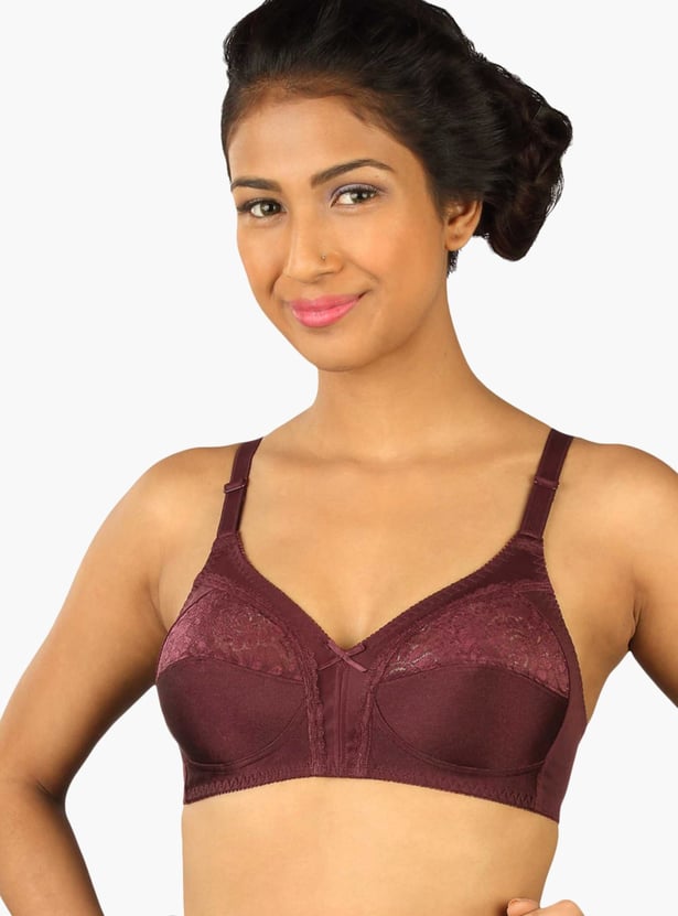 TRIUMPH Lace Overlay Non-Wired Non-Padded Full-Coverage Bra