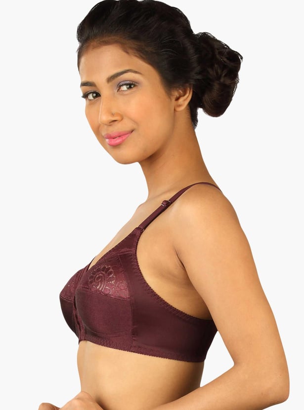 TRIUMPH Lace Overlay Non-Wired Non-Padded Full-Coverage Bra