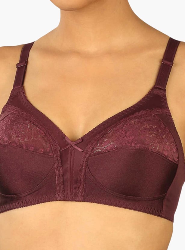 TRIUMPH Lace Overlay Non-Wired Non-Padded Full-Coverage Bra