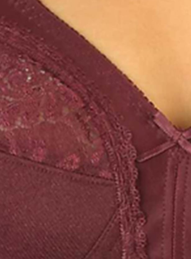 TRIUMPH Lace Overlay Non-Wired Non-Padded Full-Coverage Bra