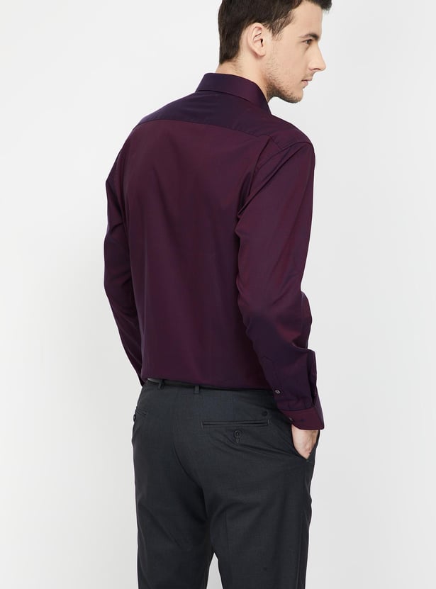 VAN HEUSEN Regular Fit Solid Cotton Formal Shirt