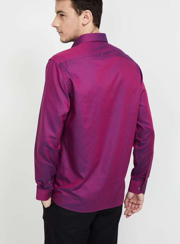 VAN HEUSEN Regular Fit Solid Cotton Formal Shirt