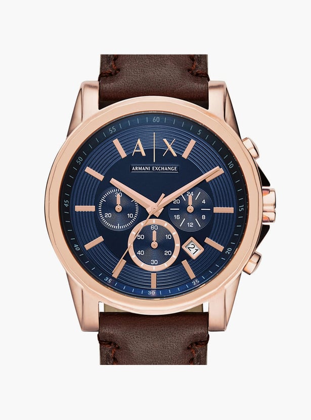 ARMANI EXCHANGE Men Chronograph Watch with Leather Strap - AX2508