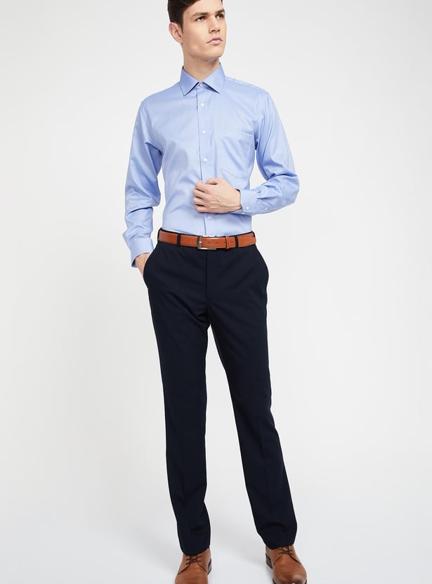 VAN HEUSEN Regular Fit Solid Cotton Formal Shirt