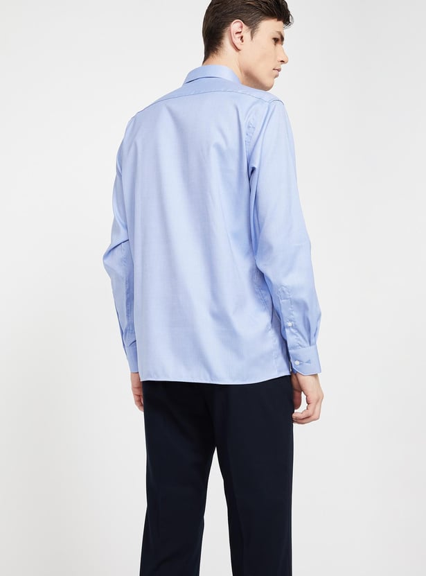 VAN HEUSEN Regular Fit Solid Cotton Formal Shirt