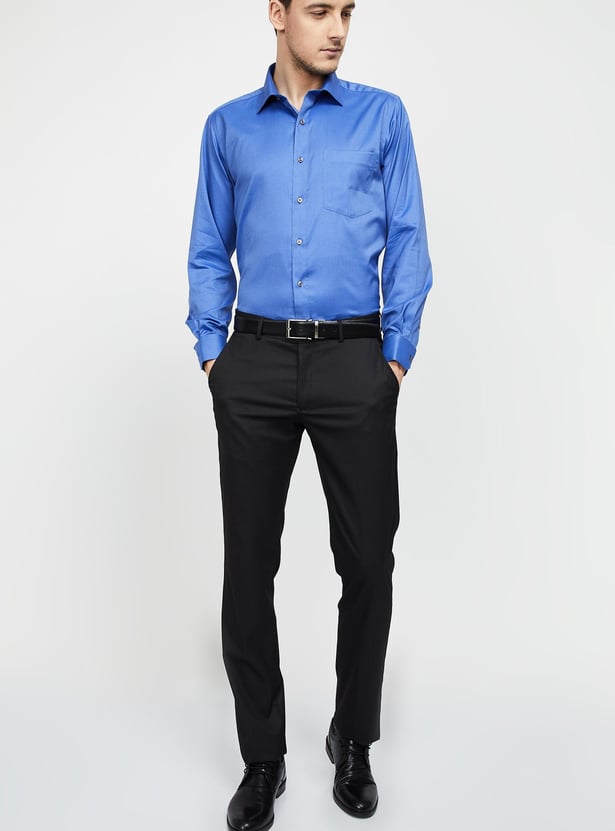 VAN HEUSEN Regular Fit Solid Cotton Formal Shirt