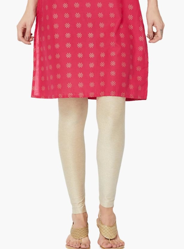 MELANGE Solid Leggings with Elasticated Waistband