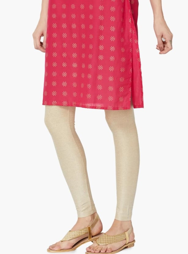 MELANGE Solid Leggings with Elasticated Waistband