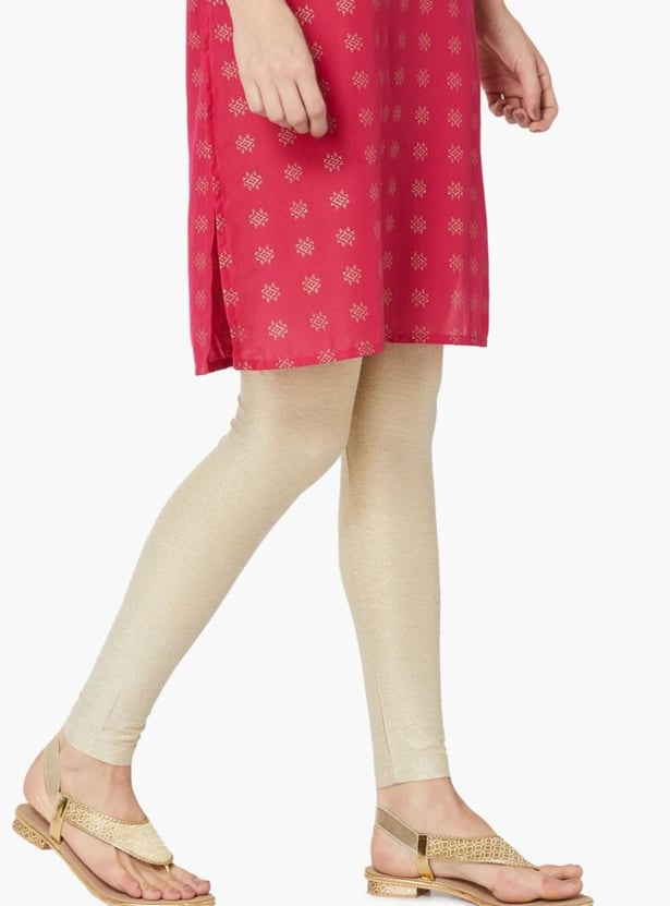 MELANGE Solid Leggings with Elasticated Waistband