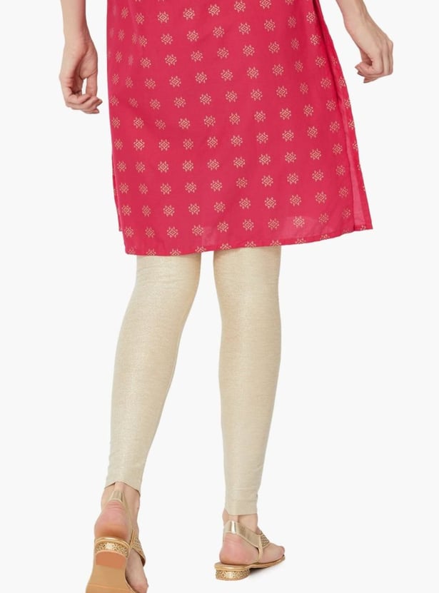 MELANGE Solid Leggings with Elasticated Waistband
