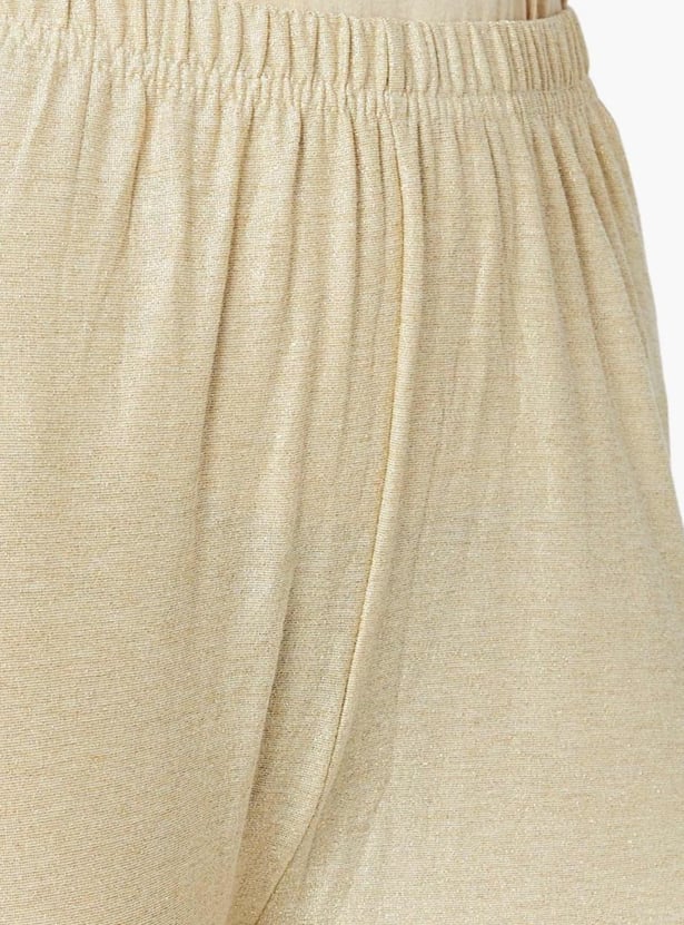 MELANGE Solid Leggings with Elasticated Waistband