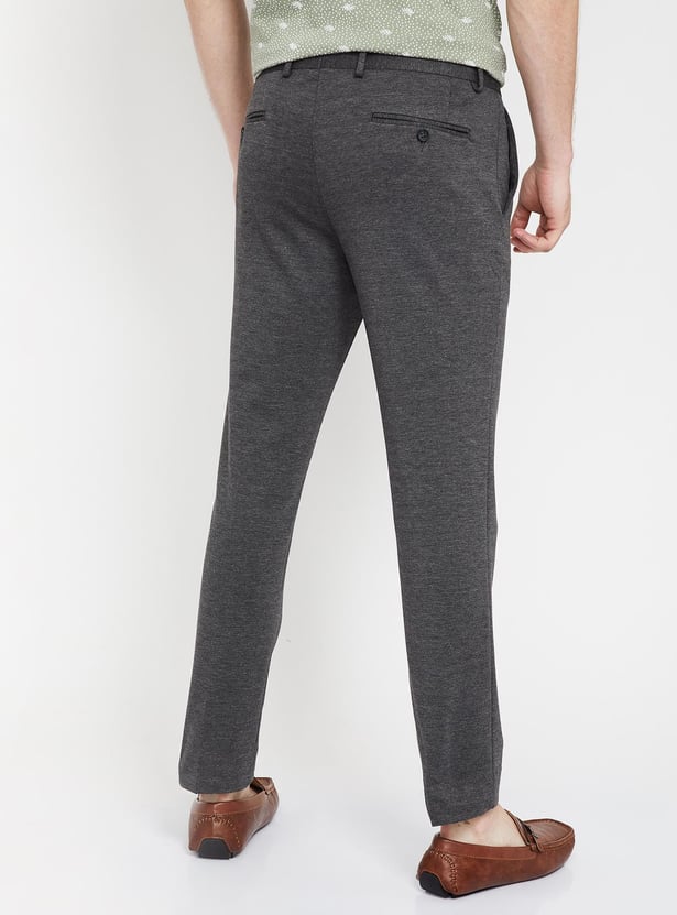 CODE Patterned Flat-Front Cropped Trousers