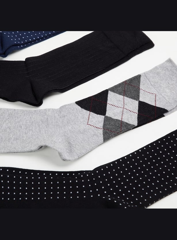 BONJOUR Men Assorted Calf Length Socks - Pack of 5