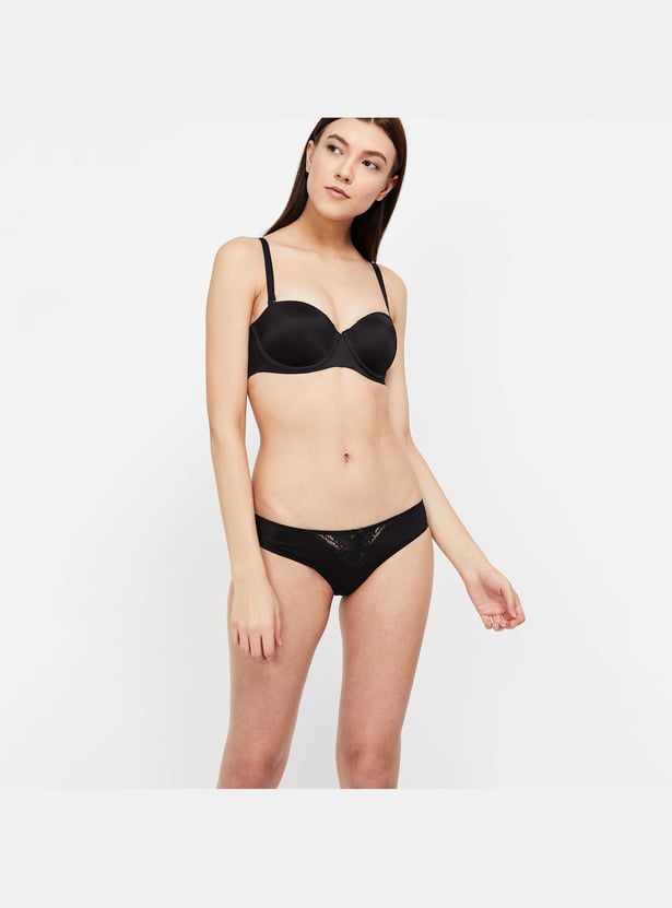 AMANTE Solid Multi-Way Balconette Padded Wired Bra with Detachable Straps