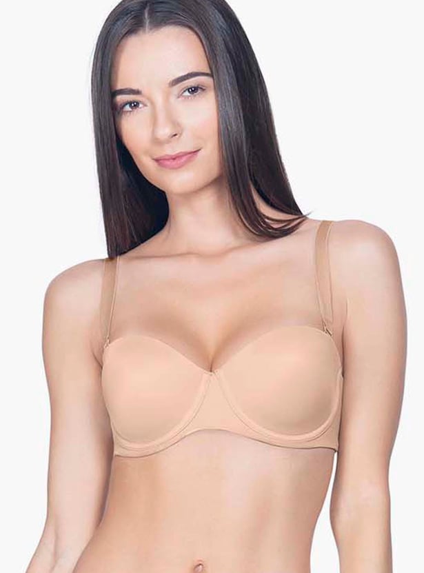 AMANTE Solid Padded Wired Seamless Demi Bra