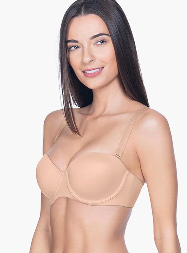 AMANTE Solid Padded Wired Seamless Demi Bra